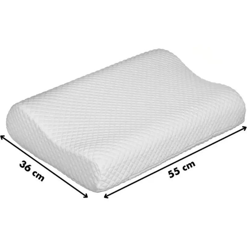 Ortopedinė kaklinė pagalvė ActionMed CERVICAL MED PILLOW PO100AM – putų užpildas, 550×360×120 mm, nuimamas skalbiant užvalkalas, balta