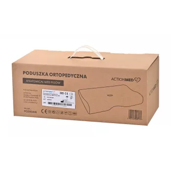 Ortopedinė pagalvė ActionMed PO200AM – anatominė putų pagalvė galvai ir kaklui, 590×350 mm, maks. aukštis 11 cm, nuimamas užvalkalas