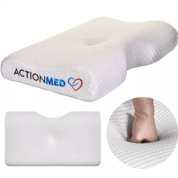 Ortopedinė pagalvė ActionMed PO200AM – anatominė putų pagalvė galvai ir kaklui, 590×350 mm, maks. aukštis 11 cm, nuimamas užvalkalas