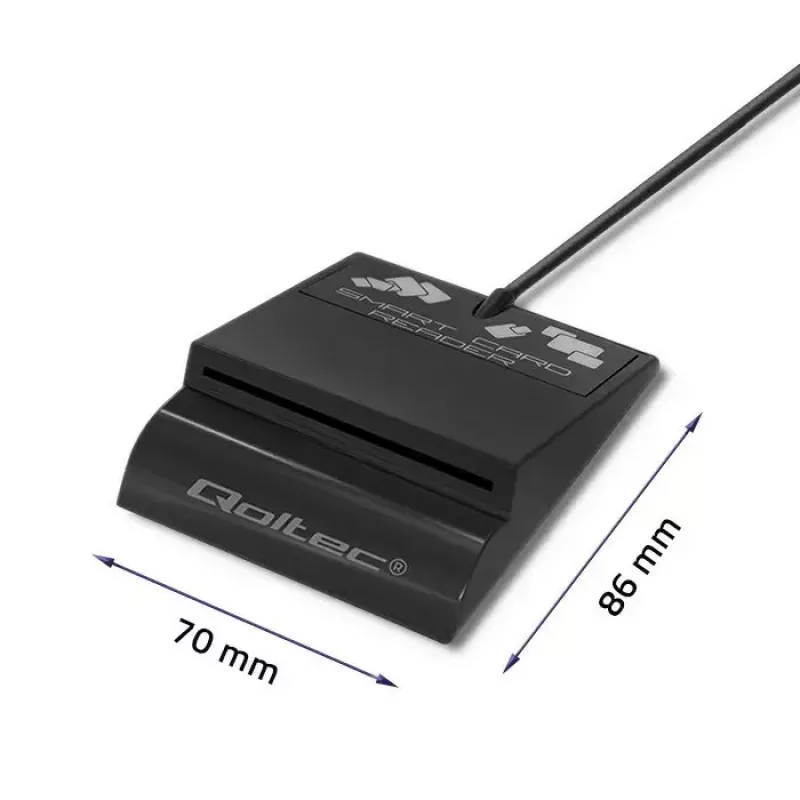 Kortelių skaitytuvas QOLTEC Smart ID Card Reader Intelligenst Model 50636 USB Type C