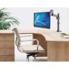Manhattan stalinis laikiklis TV ir monitoriams (visiškai judantis, dujinė spyruoklė), 13–27 colių, užspaudžiamas arba per angą, VESA 75x75 ir 100x100 mm, max 8 kg