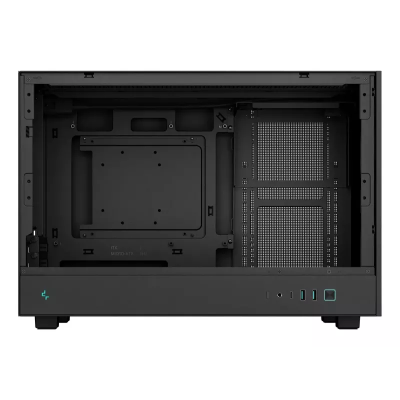 Korpusas DeepCool CH260 Micro Tower juodas — Micro-ATX/Mini-ITX, grūdintas stiklas, USB-C, maks. GPU 413 mm