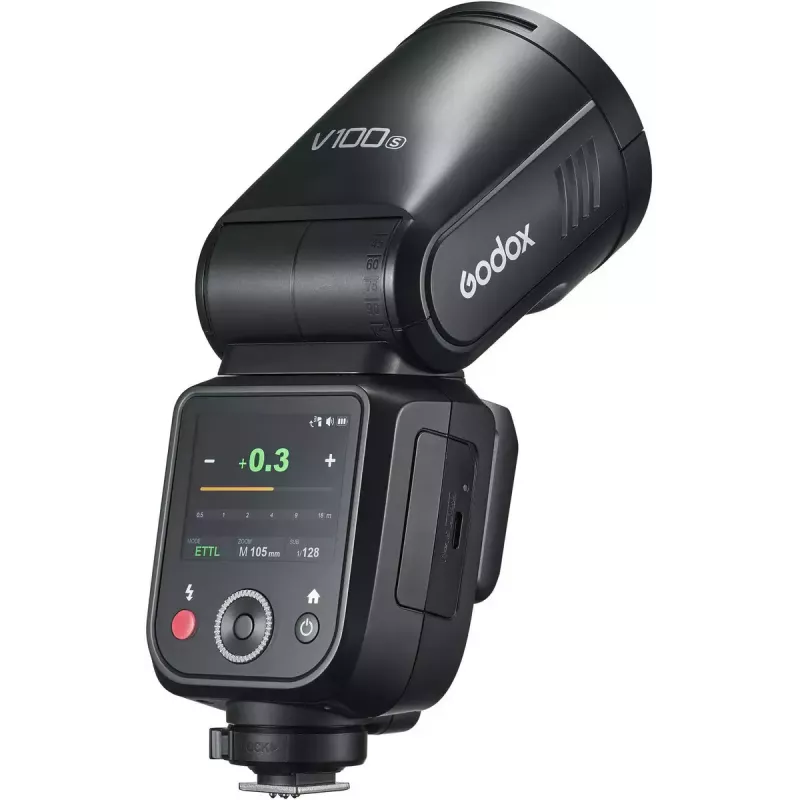Blykstė Godox V100 Sony – nešiojama 100 Ws blykstė su įmontuota įkraunama baterija