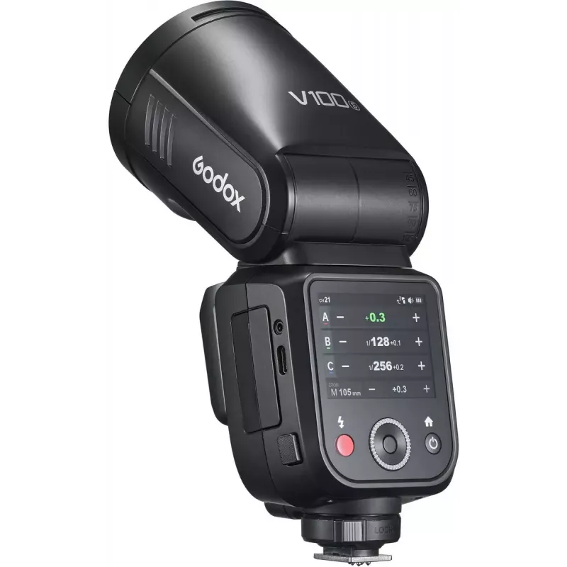 Blykstė Godox V100 Sony – nešiojama 100 Ws blykstė su įmontuota įkraunama baterija