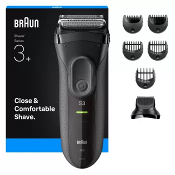 Braun 3000BT akumuliatorinis trimeris barzdai 5–7 mm, šlapiam ir sausam skutimui, juodai pilkas