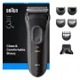 Braun 3000BT akumuliatorinis trimeris barzdai 5–7 mm, šlapiam ir sausam skutimui, juodai pilkas