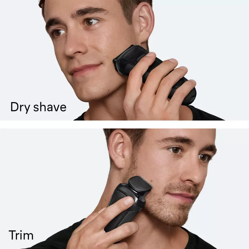 Braun 3000BT akumuliatorinis trimeris barzdai 5–7 mm, šlapiam ir sausam skutimui, juodai pilkas