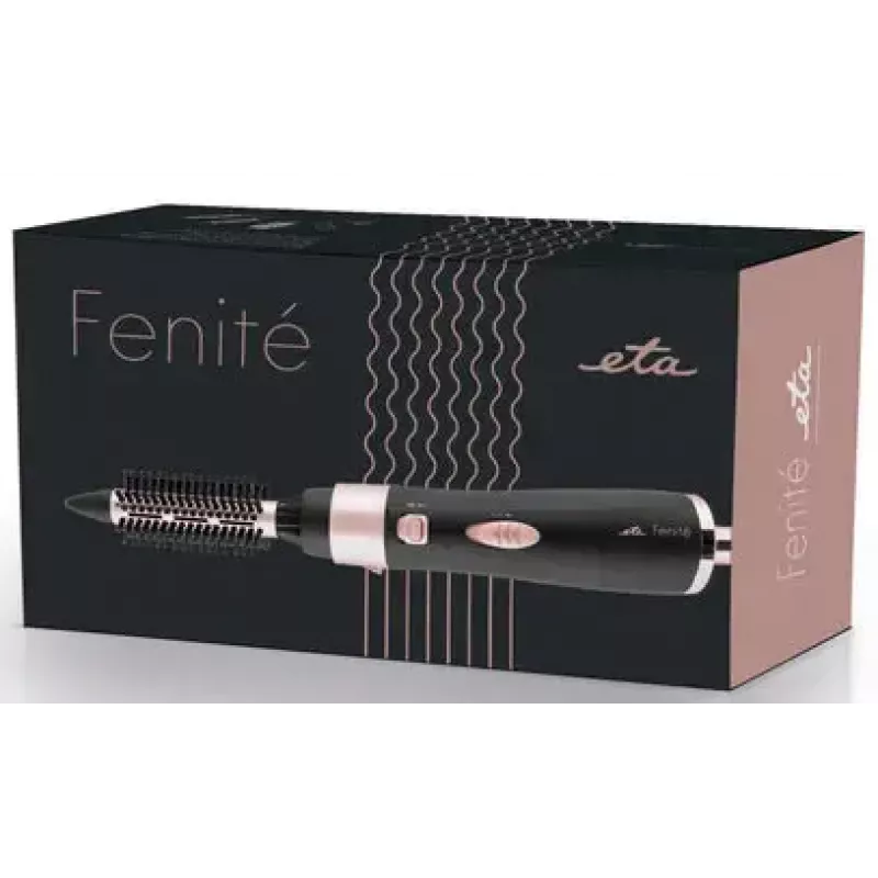 Karšto oro šepetys ETA Fenite Edition, Airflow, 1000 W, keraminis cilindras, 2 šilumos režimai, 1,75 m laidas, juoda/rožinė
