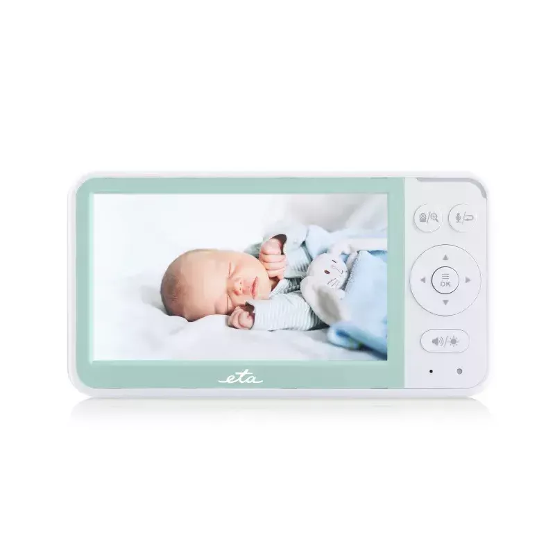Kūdikio monitorius ETA ETA530690000 su lanksčia kamera, baltas/žalias, nuotolinis vaizdo stebėjimas