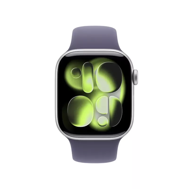 Išmanusis laikrodis Apple Watch Series 11 GPS + Cellular 42mm sidabrinis aliumininis korpusas su Purple Fog Sport dirželiu M/L