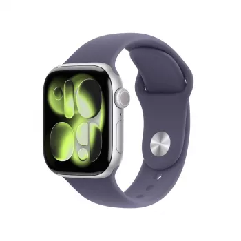Išmanusis laikrodis Apple Watch Series 11 GPS + Cellular 42mm sidabrinis aliumininis korpusas su Purple Fog Sport dirželiu M/L