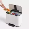 BRABANTIA 121142 stačiakampis šiukšlių konteineris baltas, 540×363×440 mm