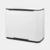 BRABANTIA 121142 stačiakampis šiukšlių konteineris baltas, 540×363×440 mm