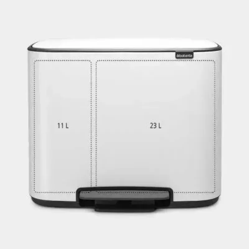 BRABANTIA 121142 stačiakampis šiukšlių konteineris baltas, 540×363×440 mm