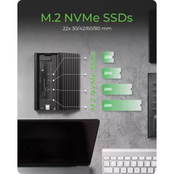 ICY BOX IB-1917M-C32a SSD dėklas Juodas M.2