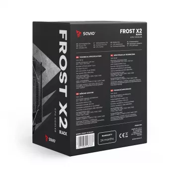 Aušintuvas SAVIO SAVGCOFROSTBLACKX2 120 mm ventiliatorius, LGA 1156/1155/1150/1151/1200/1366/1700 suderinamas, juodas