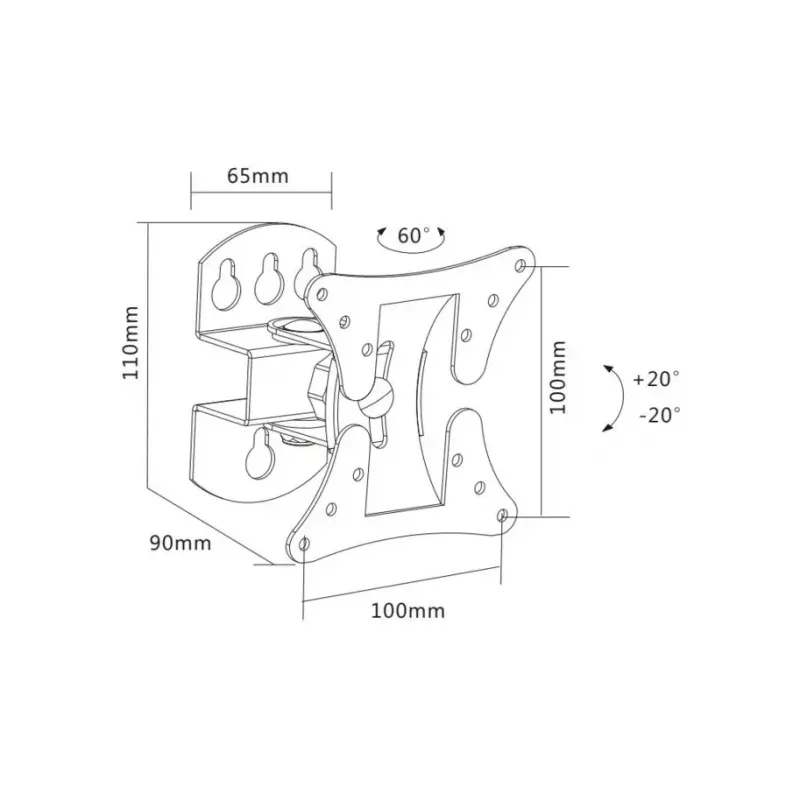 TV laikiklis Sopar 23114 sidabrinis 68,6 cm (27 colių)