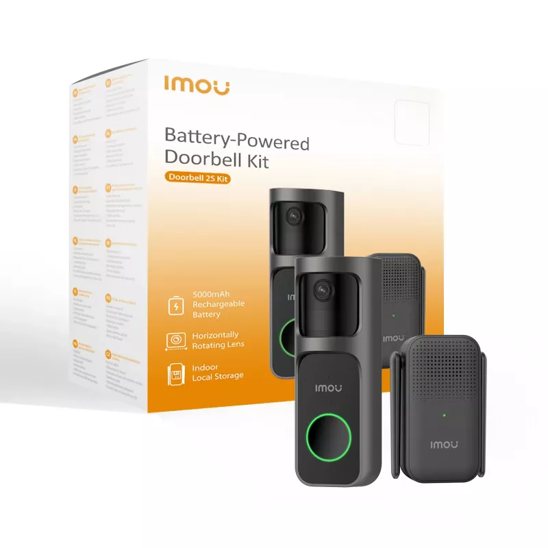 Imou Doorbell 2S Kit Black 3 MP belaidis sieninis vaizdo domofonas