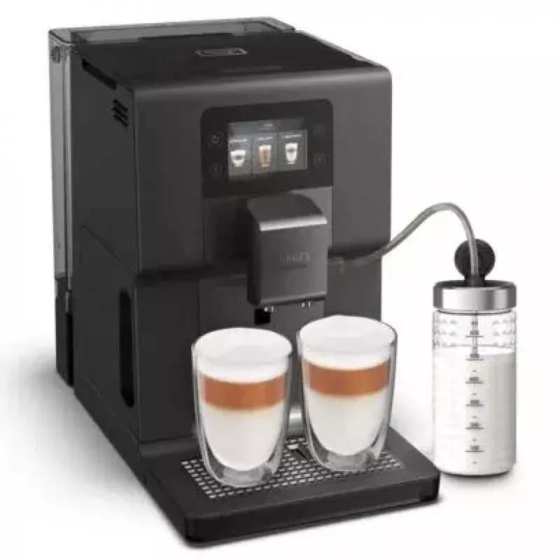 Krups EA875U10 pusiau automatinis espreso aparatas, 3 L vandens bakas, 250 g pupelių talpa, termoblokas, 1450 W
