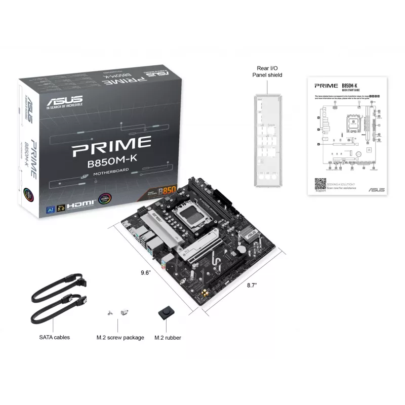 Motininė plokštė ASUS PRIME B850M-K AMD B850 Socket AM5 micro ATX