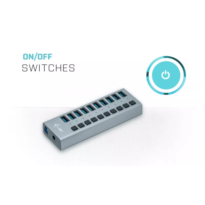 i-tec USB 3.0 įkrovimo stotelė 10 prievadų su 48 W maitinimo adapteriu