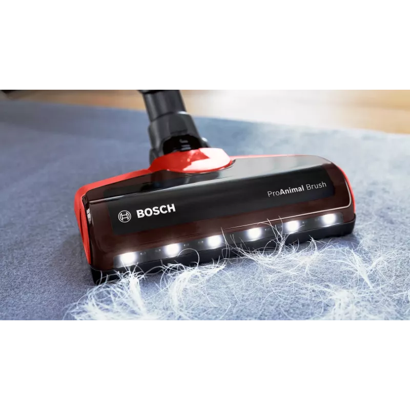 Bosch BCS711PET belaidis siurblys / elektrinis šluotuvas, akumuliatorinis, be maišelio, 0,3 l, juoda, raudona, 3 Ah
