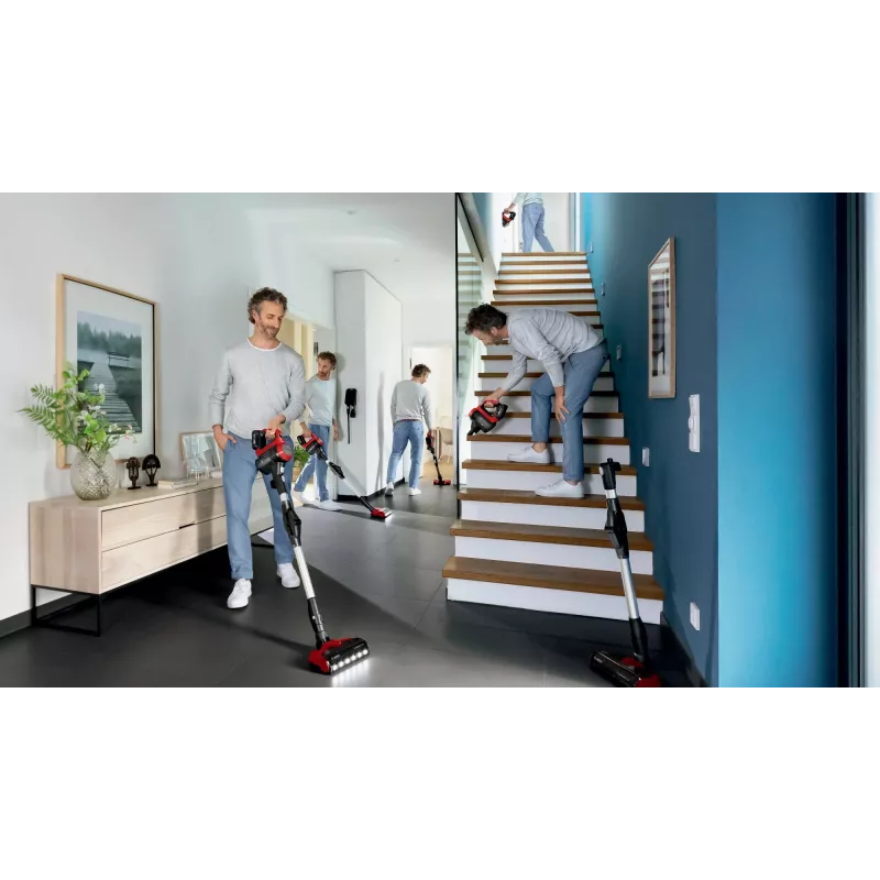 Bosch BCS711PET belaidis siurblys / elektrinis šluotuvas, akumuliatorinis, be maišelio, 0,3 l, juoda, raudona, 3 Ah
