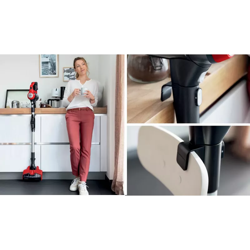 Bosch BCS711PET belaidis siurblys / elektrinis šluotuvas, akumuliatorinis, be maišelio, 0,3 l, juoda, raudona, 3 Ah