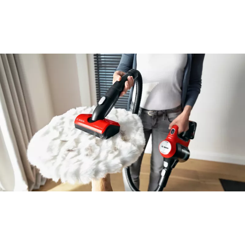 Bosch BCS711PET belaidis siurblys / elektrinis šluotuvas, akumuliatorinis, be maišelio, 0,3 l, juoda, raudona, 3 Ah
