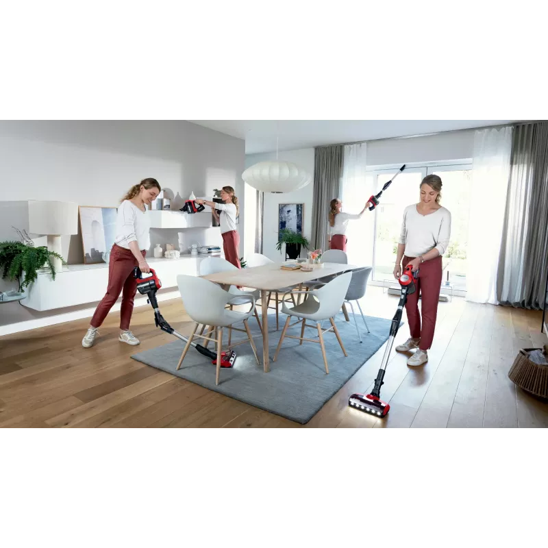 Bosch BCS711PET belaidis siurblys / elektrinis šluotuvas, akumuliatorinis, be maišelio, 0,3 l, juoda, raudona, 3 Ah