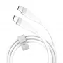 USB-C į USB-C įkrovimo ir duomenų kabelis j5create JUCX17W, 60 W, skystas silikonas, 1,8 m, baltas