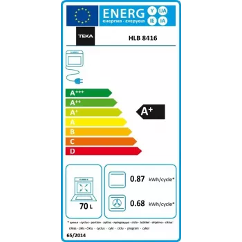 Įmontuojama elektrinė orkaitė Teka HLB 8416 BK, 71 l