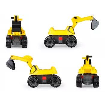 Važinėjamas ekskavatorius Lena GIGA TRUCKS Excavator PRO 4 ratai plastikas plienas