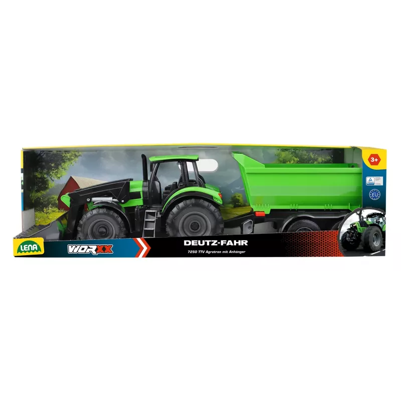 Mechaninis traktoriukas Lena Deutz-Fahr Worxx su atkabinama priekaba, 74 cm