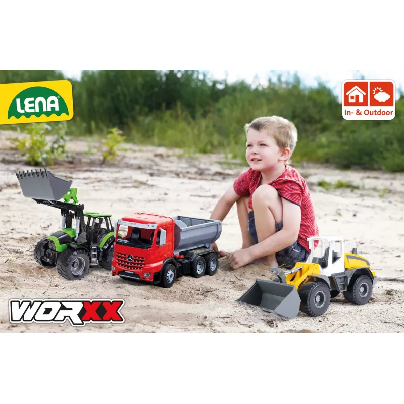 Mechaninis traktoriukas Lena Deutz-Fahr Worxx su atkabinama priekaba, 74 cm
