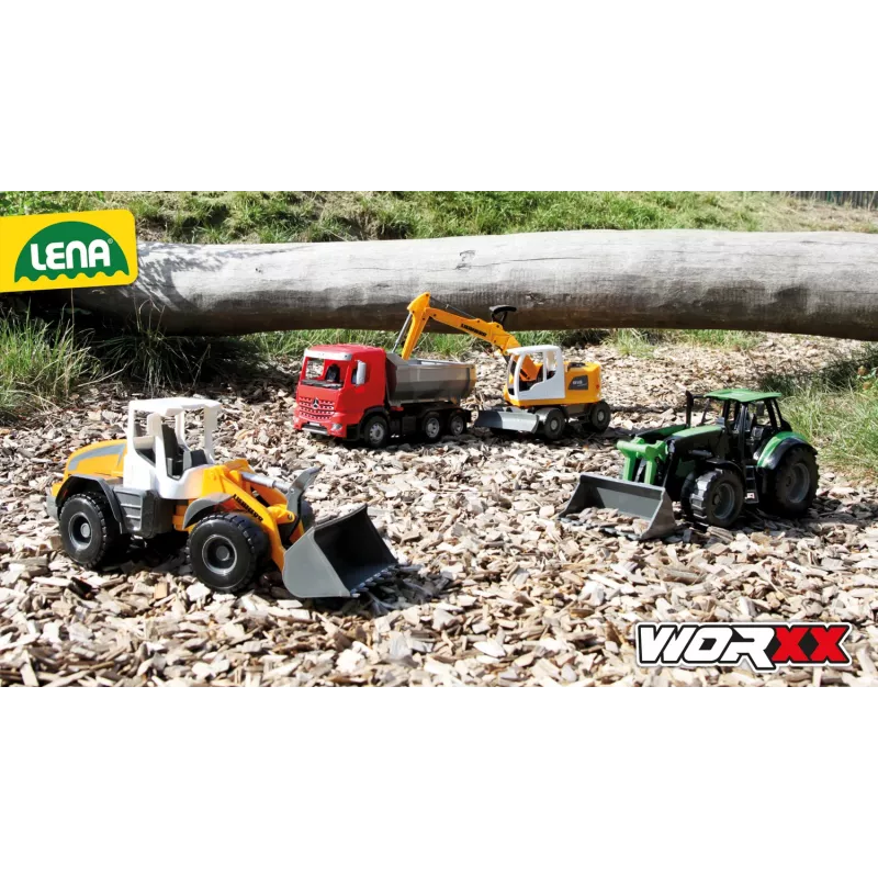 Mechaninis traktoriukas Lena Deutz-Fahr Worxx su atkabinama priekaba, 74 cm