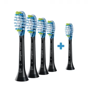 Philips Premium Plaque Defence HX9045/88 šepetėlių galvutės 4+1 pakuotė 5 vnt. Juodos