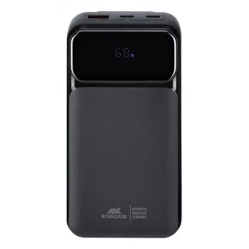 Nešiojamas powerbankas Rivacase VA2221 — 20000 mAh LiPo, PD 3.0 ir QC 3.0, 3 prievadai (1×A, 2×C), 22.5 W išėjimas