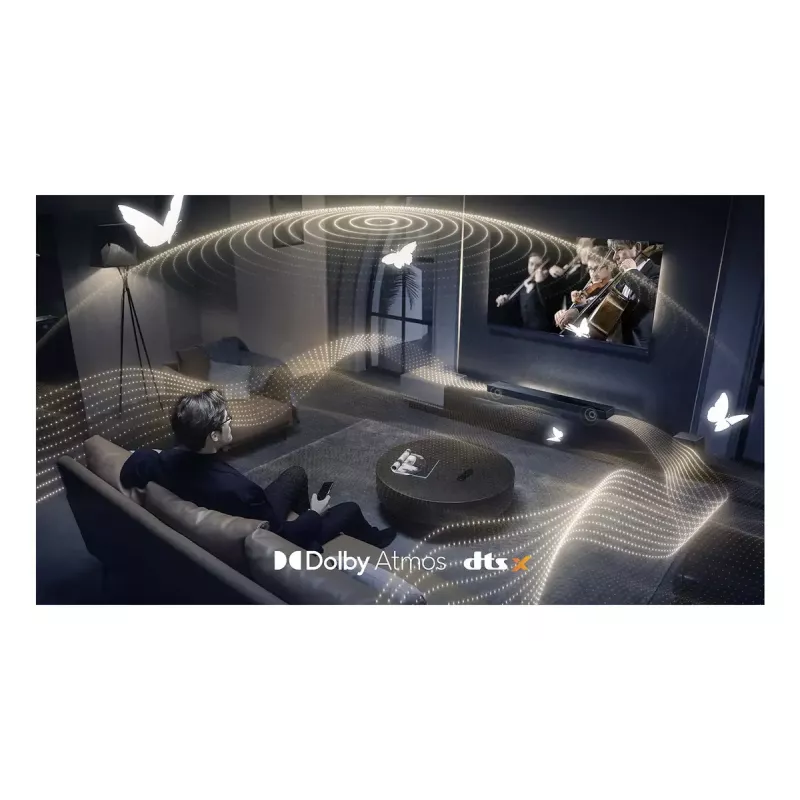 Garsiakalbis TCL Q Q65H 5.1ch namų kino sistema, 580 W RMS, belaidis aktyvus žemų dažnių garsiakalbis 100 W, Dolby Atmos/DTS:X, juoda