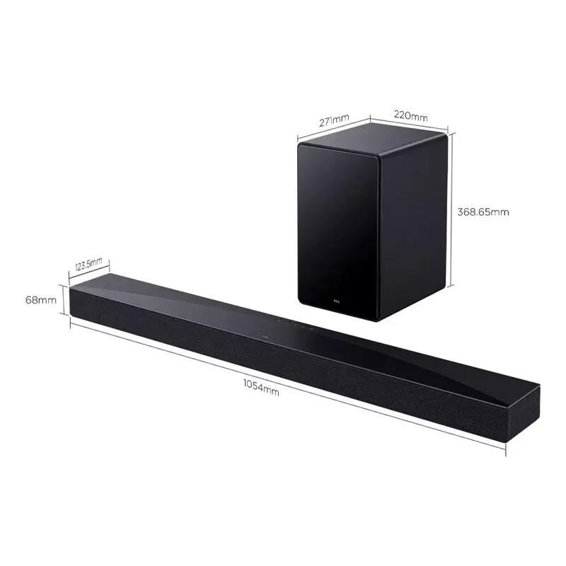 Garsiakalbis TCL Q Q65H 5.1ch namų kino sistema, 580 W RMS, belaidis aktyvus žemų dažnių garsiakalbis 100 W, Dolby Atmos/DTS:X, juoda