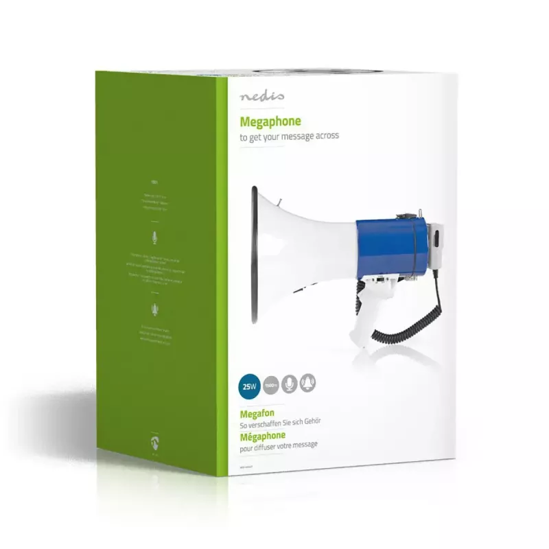Megafonas Nedis MEPH200WT baltas mėlynas 20W 300m diapazonas