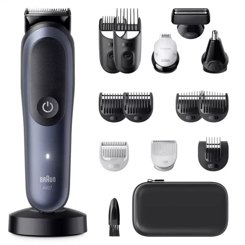 BRAUN All-in-One AIO7580 elektrinis skustuvas ir kirpimo mašinėlė, belaidis, šlapiam ir sausam naudojimui, 120 min veikimo, 21 ilgio pakopa, visam kūnui
