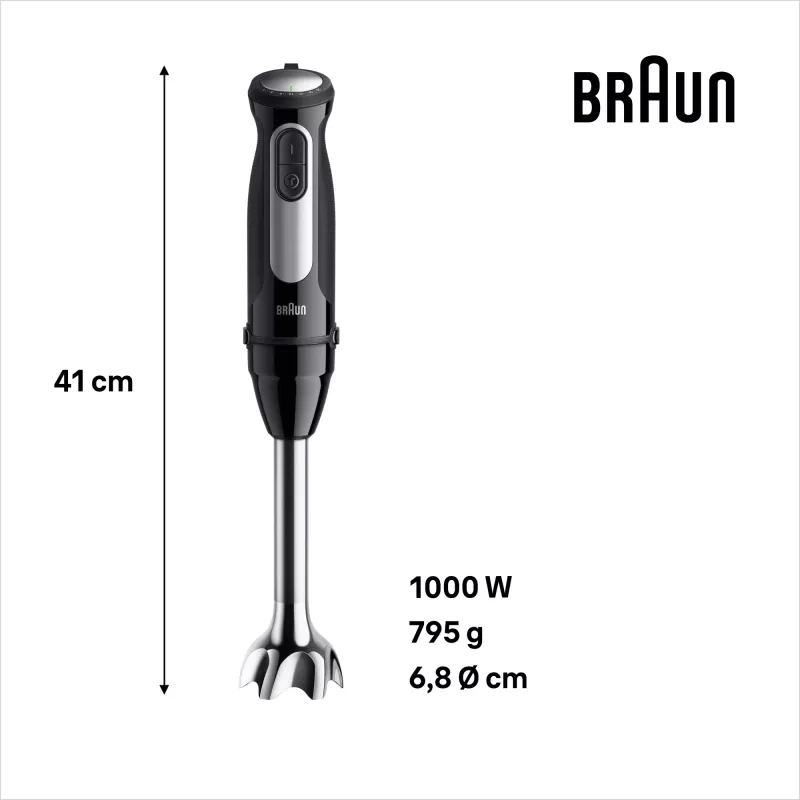 Braun MultiQuick 5 MQ55.254MBK Panardintinis blenderis 0,5 L 1000 W Juodas, Nerūdijantis plienas