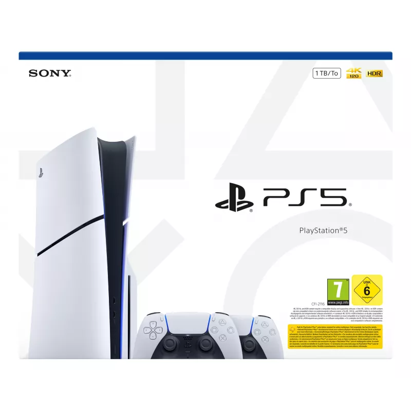 Sony PlayStation 5 žaidimų konsolė 1 TB Wi-Fi juoda, balta