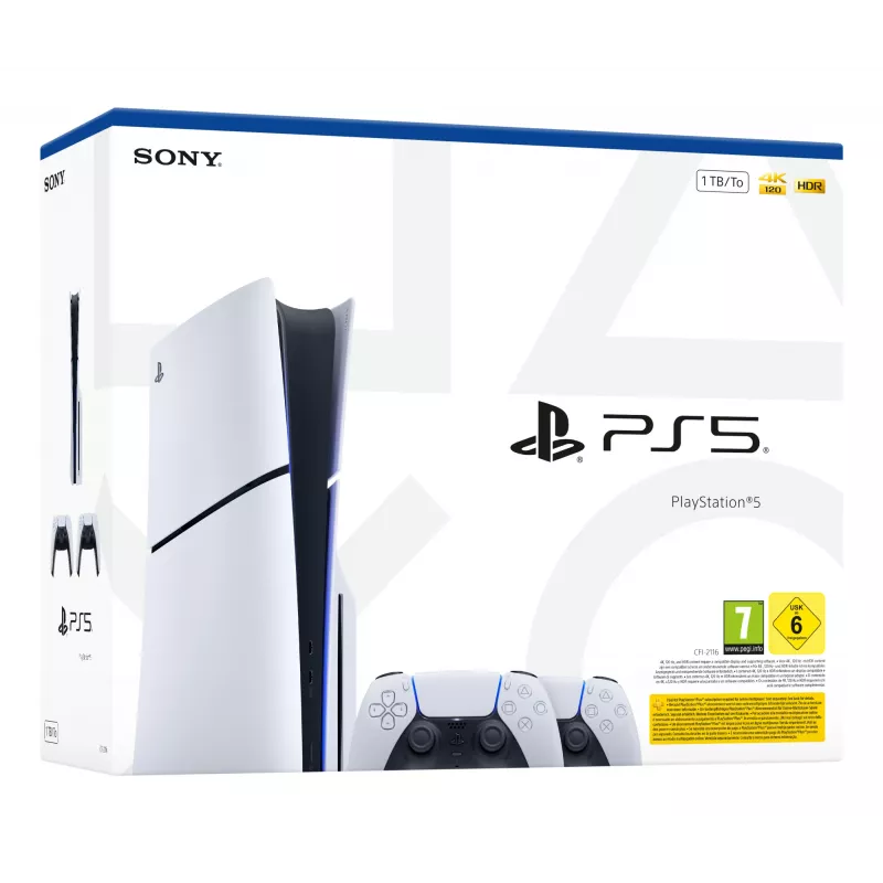 Sony PlayStation 5 žaidimų konsolė 1 TB Wi-Fi juoda, balta