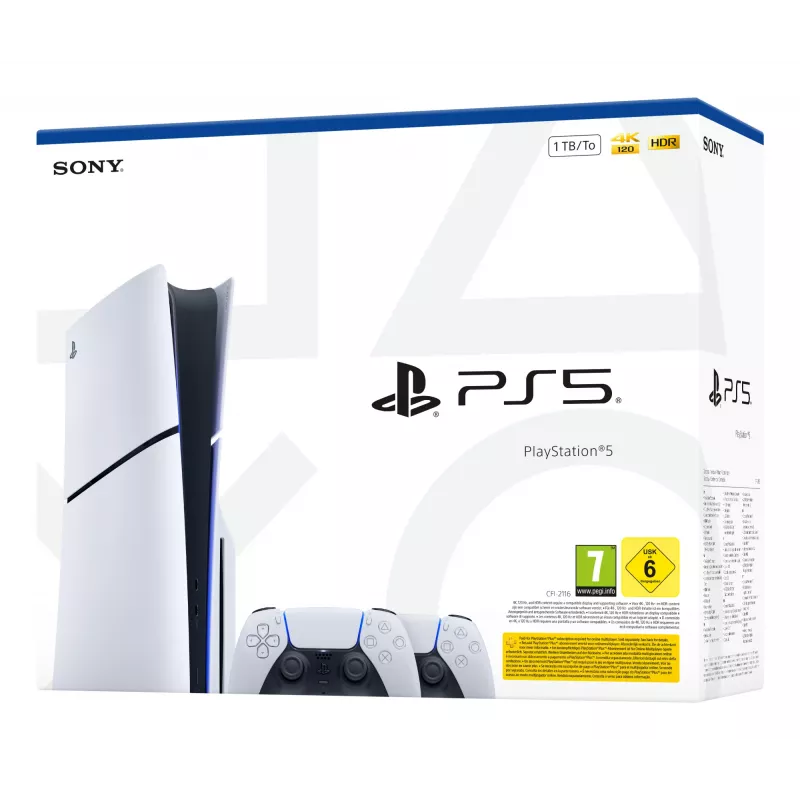 Sony PlayStation 5 žaidimų konsolė 1 TB Wi-Fi juoda, balta