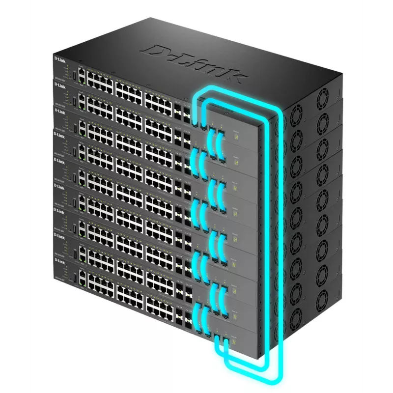 D-Link Layer 3 Stackable 10 Gigabit Managed Switches, valdomas, L3, Fast Ethernet (10/100), Full duplex, montuojamas į stelažą