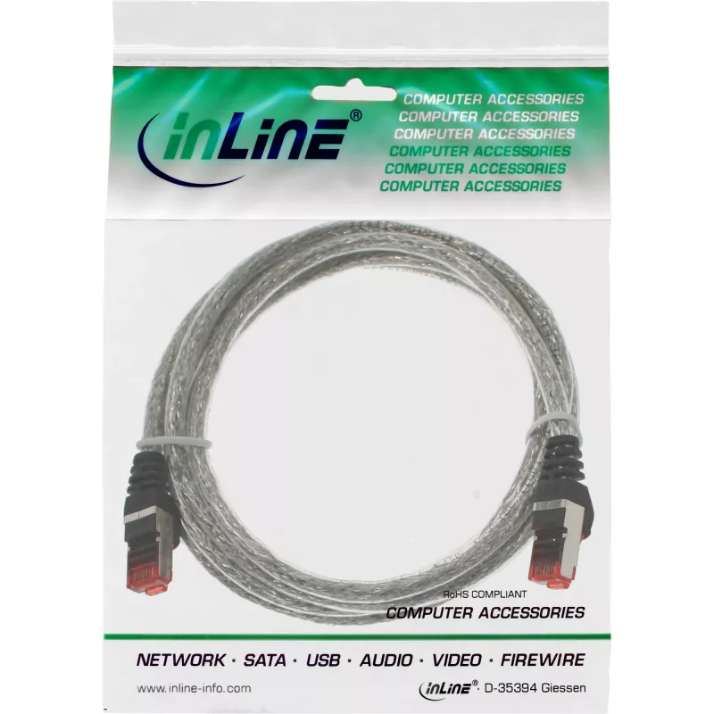 InLine Patch Cable S/FTP PiMF Cat.6 250MHz PVC varinis skaidrus 3m