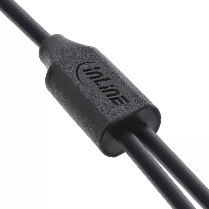 InLine USB 2in1 Y įkrovimo laidas, 1x USB-A kištukas į 2x USB-C kištukus, juodas 0,5 m