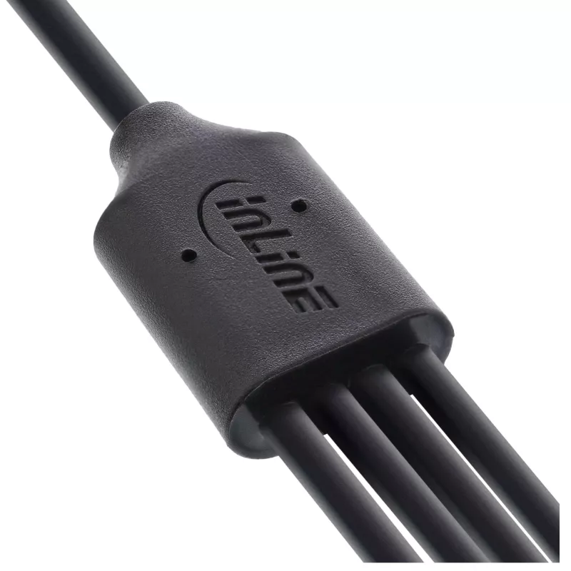 InLine USB 4in1 Y įkrovimo laidas, 1x USB-A vyriškas į 4x USB-C vyriškas, juodas 0.5m